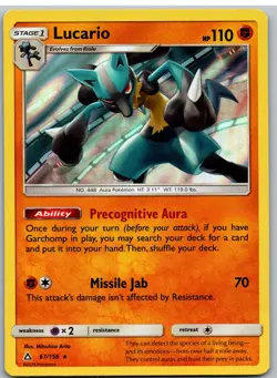 Lucario 67/156 Holo Rare Ultra Prism Pokemon - Image 1