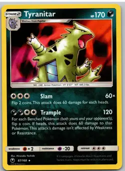 Tyranitar 87/168 Holo Rare Celestial Storm Pokemon - Image 1