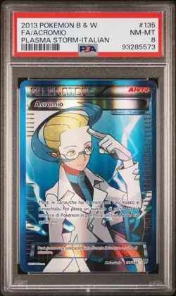 Pokemon PSA 8 Acromio #135 Full Art B & W Uragano Plasma 2013 Italiano - Image 2