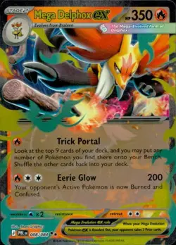 Mega Delphox ex 008/084 Double Rare Pitch Black Pokemon Holo NM - Image 1