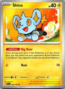 Shinx 068/193 Common Paldea Evolved Pokemon Near Mint - Image 1