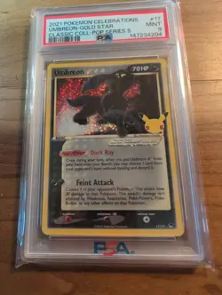 Pokemon 2021 Umbreon Gold Star 17/17 From Celebrations. Freshly Graded PSA 9 - Image 1