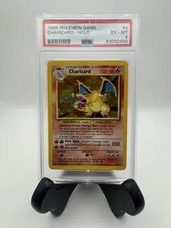 1999 POKEMON BASE SET UNLIMITED #4 CHARIZARD-HOLO PSA 6 - Image 1