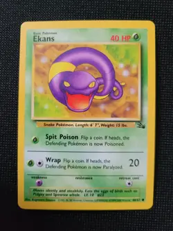 Pokemon fossil red logo 3rd print 1999 2000 Ekans 46/62 - Image 1
