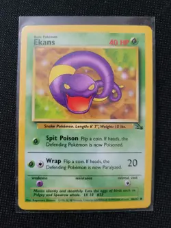Pokemon fossil red logo 3rd print 1999 2000 Ekans 46/62 - Image 3
