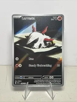 Pokemon TCG Larvesta 196/191 SV08: Surging Sparks Holo Illustration Rare LP-NM - Image 1