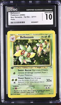 CGC GEM MINT 10 Bellossom 3/111 Neo Genesis Holo 1st Edition 2000 Pokemon Pop 69 - Image 1