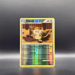 2010 Pokemon HeartGold & SoulSilver Undaunted Raticate Reverse Holo #34/90 LP - Image 1