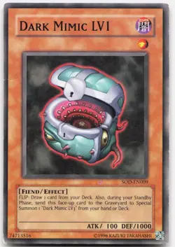 Dark Mimic LV1 SOD-EN009 Common Soul of the Duelist Yu-Gi-Oh Unlimited Near Mint - Image 1