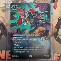 Disney Lorcana Darkwing Duck & Launchpad 242/207 EN - Enchanted, Pack Fresh! NM - Image 1