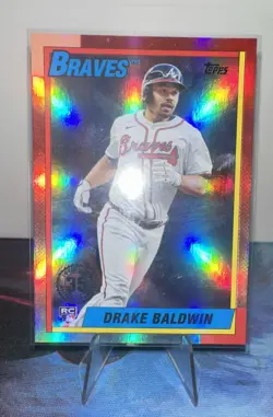 2025 Topps Update Series - 1990 Baseball Drake Baldwin #U90-32 Pink Foil (RC) - Image 1