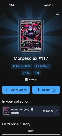 Pokemon Card Morpeko ex 117/084 Pitch Black (Special Illustration Rare) - Image 3
