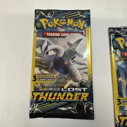 POKEMON Sun & Moon LOST THUNDER 3 Card Mini Booster Packs Complete Pack Art Set - Image 2