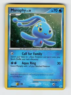 Manaphy 4/12 Holo Common DP Trainer Kit: Manaphy & Lucario Pokemon 2007 MP - Image 1