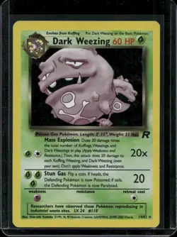 Dark Weezing 14/82 Holo Rare Team Rocket Pokemon Unlimited Holo Near Mint - Image 1