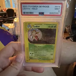 2003 POKEMON SKYRIDGE #H14 LEDIAN-HOLO PSA 9 - Image 1