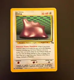 Ditto 3/62 Fossil Holo Rare Unlimited Edition slight bend - Image 1