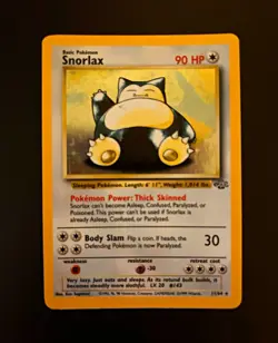 Snorlax 11/64 Jungle Holo Rare Unlimited Edition excellent cond. w/ slight bend - Image 1