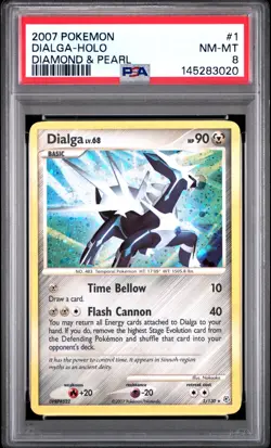 Pokemon Dialga Holo - Diamond & Pearl - 1/130 - PSA 8 - Image 1