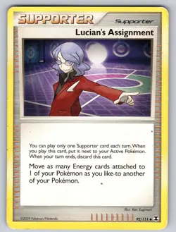 Lucian's Assignment 92/111 Uncommon Rising Rivals Pokemon Heavily Played - Image 1