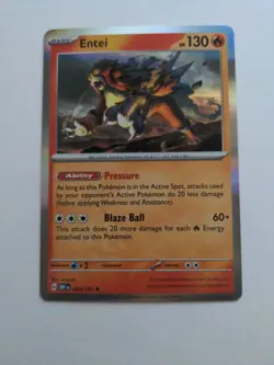 Pokemon TCG Entei Sv03: Obsidian Flames 030/197 Holo Rare - Image 1