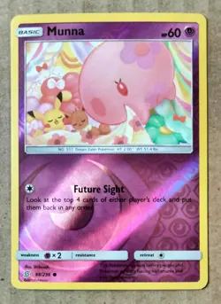 Pokemon MUNNA Reverse Holo S&M Unified Minds 88/236 Pikachu & Eevee NM/Mint - Image 1