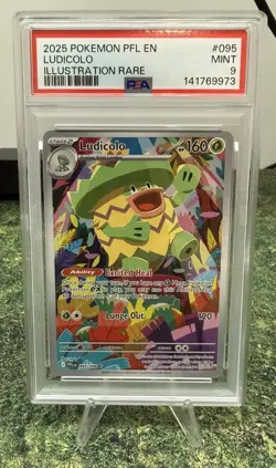 2025 Pokemon | Ludicolo 095/094 Me02 Phantasmal Flames Holo EN 🔥PSA 9🔥 - Image 1