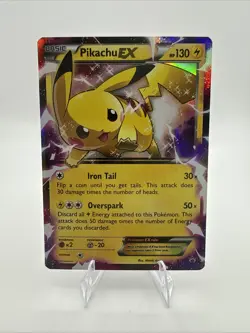 Pokemon 2015 “Pikachu EX” Full Art Holo Black Star Promo XY84 TCG ⚡ - Image 1