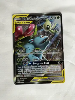 Pokemon Promo Tag Team Holo CELEBI & VENUSAUR GX #SM167 Nice! - Image 1