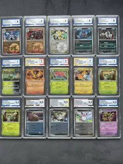 Pokemon Graded Bundle Lot Of 15 Slabs Mixed Grades And Sets Holo & Reverse Holo - Image 1