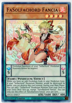Yu-Gi-Oh! FaSolfachord Fancia ANGU-EN017 Ancient Guardians 1st Edition - Image 1