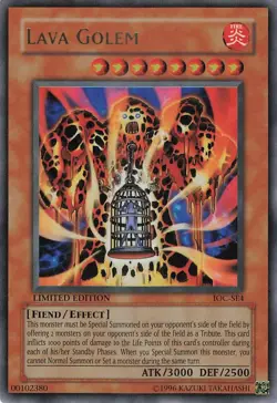 Invasion of Chaos Yu-Gi-Oh! TCG Lava Golem #IOC-SE4 Holo Rare - Image 1