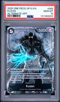 Namco Kuzan One Piece CCG PSA 10 Alt Art Foil SR OP10-082 Royal Blood - Image 1