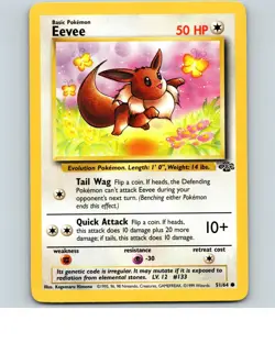 Eevee 51/64 Common Jungle Pokemon Unlimited Near Mint - Image 1