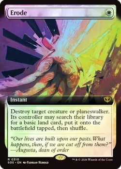 MTG - Erode - Secrets of Strixhaven - NM Rare Extended Art Foil - #0310 - Image 1