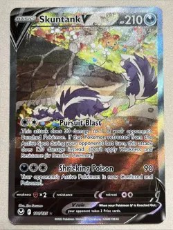 Pokemon Card - Skuntank V - Alternate Art Ultra Rare (181/195) Silver Tempest NM - Image 1