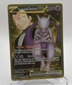 2025 Pokemon Destined Rivals Mewtwo EX Team Rockets Hyper Rare Card 240/182 - Image 1