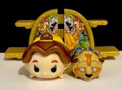 Disney Tsum Tsum *Beauty & The Beast* BELLE LG & THE BEAST MED W/STAND - Image 1