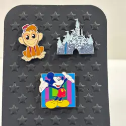 Disney Pin Bundle Mickey Mouse Abu Aladdin Matterhorn Castle Enamel Pins Set 3 - Image 1