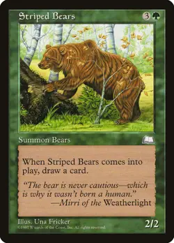 Striped Bears NM/M Weatherlight Green Creature MTG Magic English - Image 1