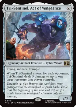 x1 Tri-Sentinel, Act of Vengeance R MTG Commander: Marvel Super Heroes M/NM, Eng - Image 1