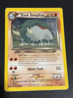 Pokemon Card TCG Dark Donphan 3/105 Neo Destiny Holo Rare Played - Image 1