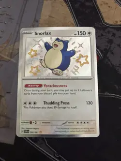 Pokemon TCG Snorlax Paldean Fates Holo Card 202/091 Shiny Rare - Image 1