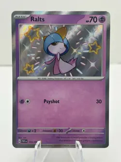 Ralts - 153/091 - Pokemon Paldean Fates - Shiny Rare Card - NM - Image 1