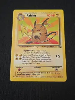 Raichu 29/62 Fossil Regular Black Star Rare WOTC Vintage Pokemon TCG LP - Image 1