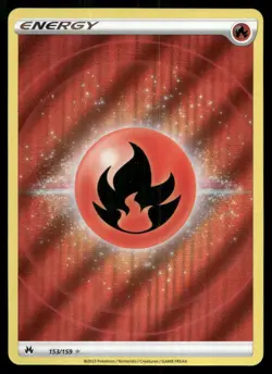 Fire Energy 153/159 Ultra Rare Crown Zenith Pokemon Holo NM - Image 1
