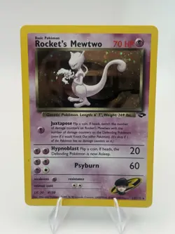 Rocket’s Mewtwo 30/130 Base Set 2 Moderately Played Holo Rare Pokemon TCG - Image 1