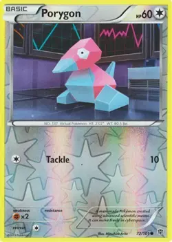 Porygon 72/101 B&W Plasma Blast REVERSE HOLO PERFECT MINT! Pokemon - Image 1