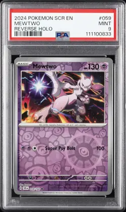 2024 POKEMON SCR EN-STELLAR CROWN REVERSE HOLO #059 MEWTWO PSA 9 - Image 1