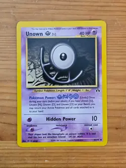 Pokemon TCG Unown [U] Neo Discovery 51/75 Regular Unlimited Uncommon LP WOTC. - Image 1